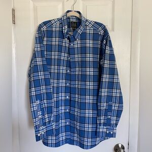 Jos. A. Bank Blue and White Plaid Button Down Shirt